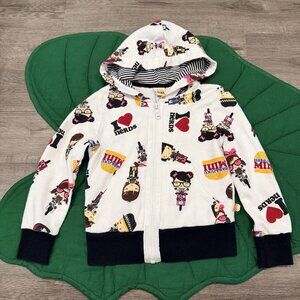 Harajuku Mini Girls XS 4/5 I Love Nerds Full Zip Hooded Jacket